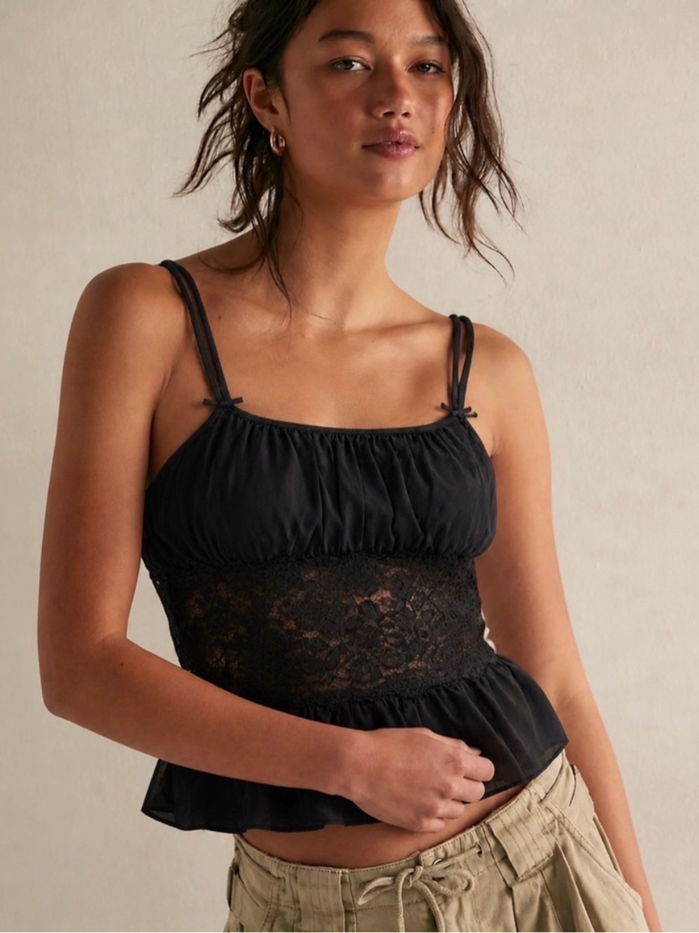 Vintage Cabernet Cami Womens M Black Lace Whimsigoth